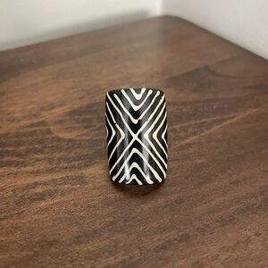 Black and White Geometric Ring